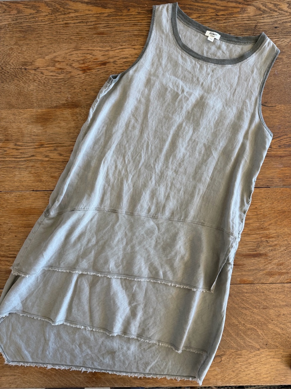 dylan 100% Linen gray sleeveless midi dress